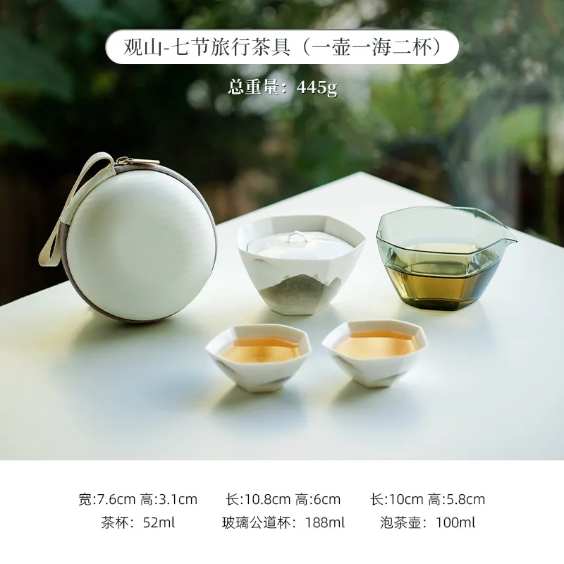 

Элегантный чайный набор с часами Hill Galss Heptatomic, ручная работа, 1 горшок, 2 чашки, чайник, искусственное украшение