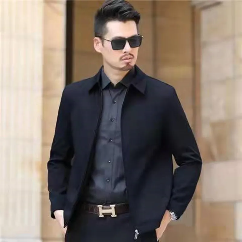 

2022 Summer New Fashion Jackets Men Thin Business Casual Tops Men Jackets Lapel Men Boutique Clothing All-match Simple Style