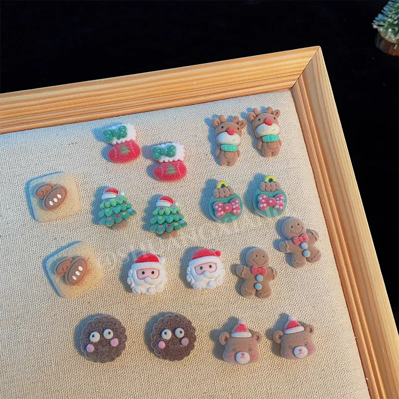 

Cute Cartoon Stud Earrings From Christmas Collection with Plush Design and S925 Silver Needles, Perfect for Festive Atmosphere