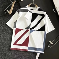 oversized mens t shirt 150kg loose half sleeve printed top for men summer new trendy short sleeved cotton t shirt round neck m
