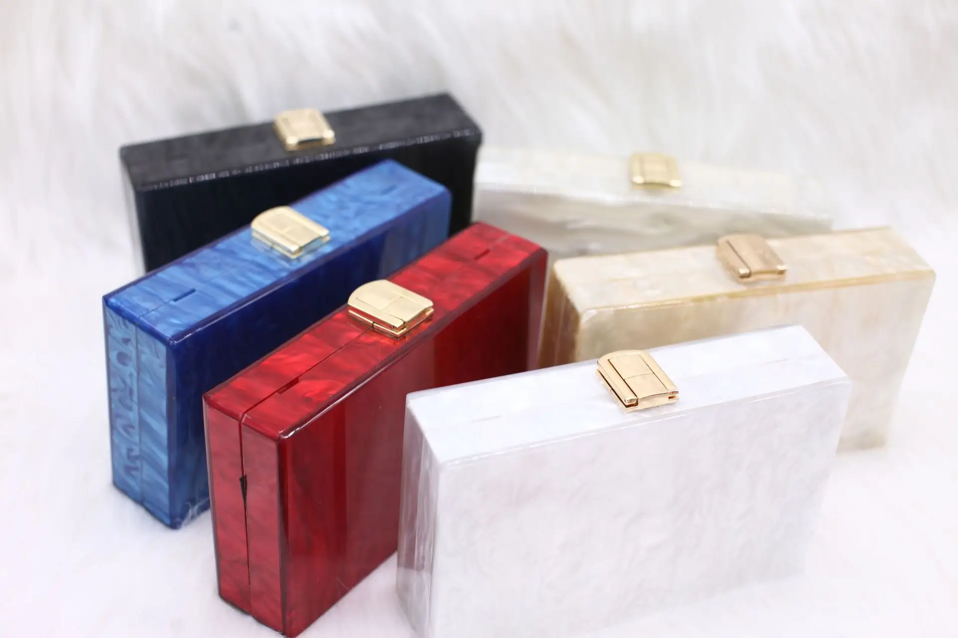 

Marble Pattern Acrylic Bag Fashion All-Match Retengular Evening Bag For Woman Party Or Wedding Clutch Bag Or Crossbody Bag