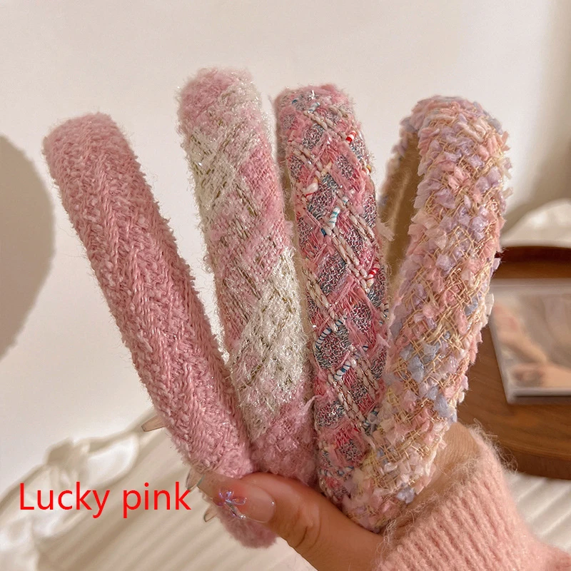 

new 1Pcs Pink Fashion Cilantro Woven Hair Card Hair Band Ladies New Headband Makeup Hair Band Headdress Hair Accessories gift