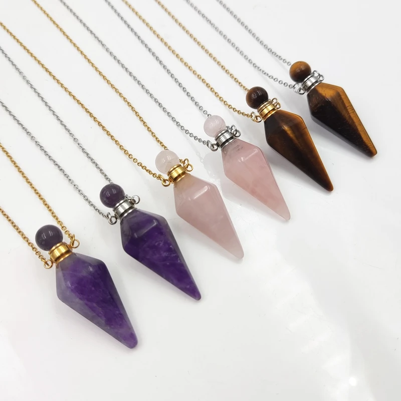 

Женский чокер с натуральным розовым кварцем, золотистая/Серебристая цепочка с тигровым глазом