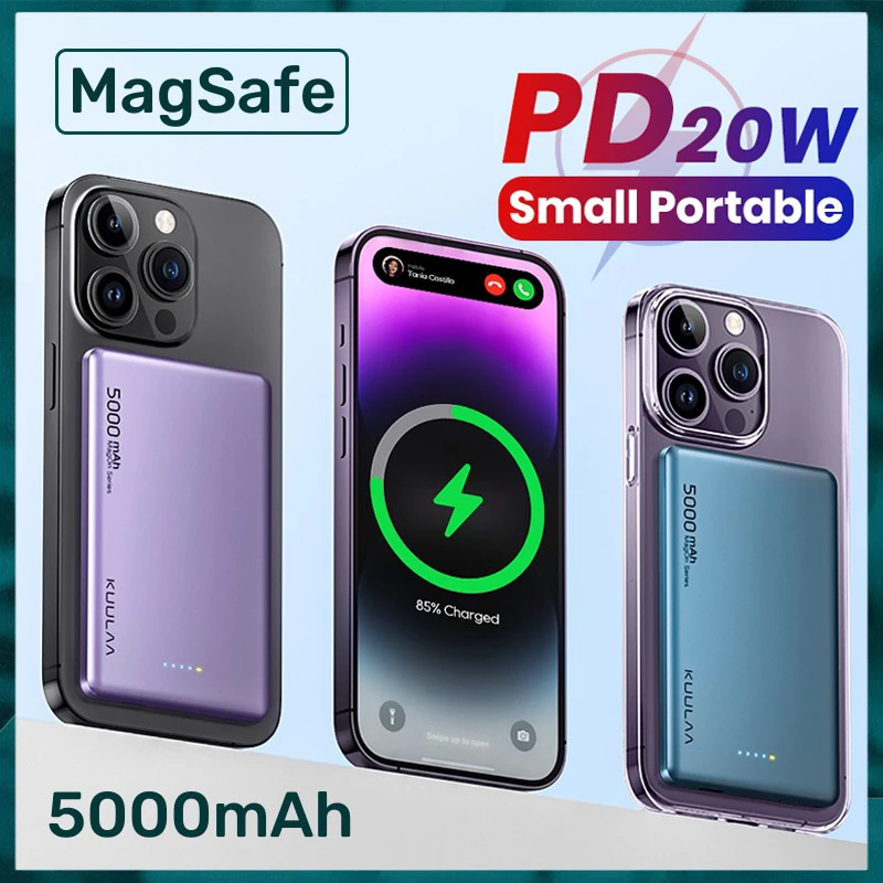 

Новинка 2023, магнитный беспроводной внешний аккумулятор 5000 мАч 20 Вт, быстрое зарядное устройство для iPhone 14 13 11 12 Pro Max, внешний аккумулятор Magsafe...