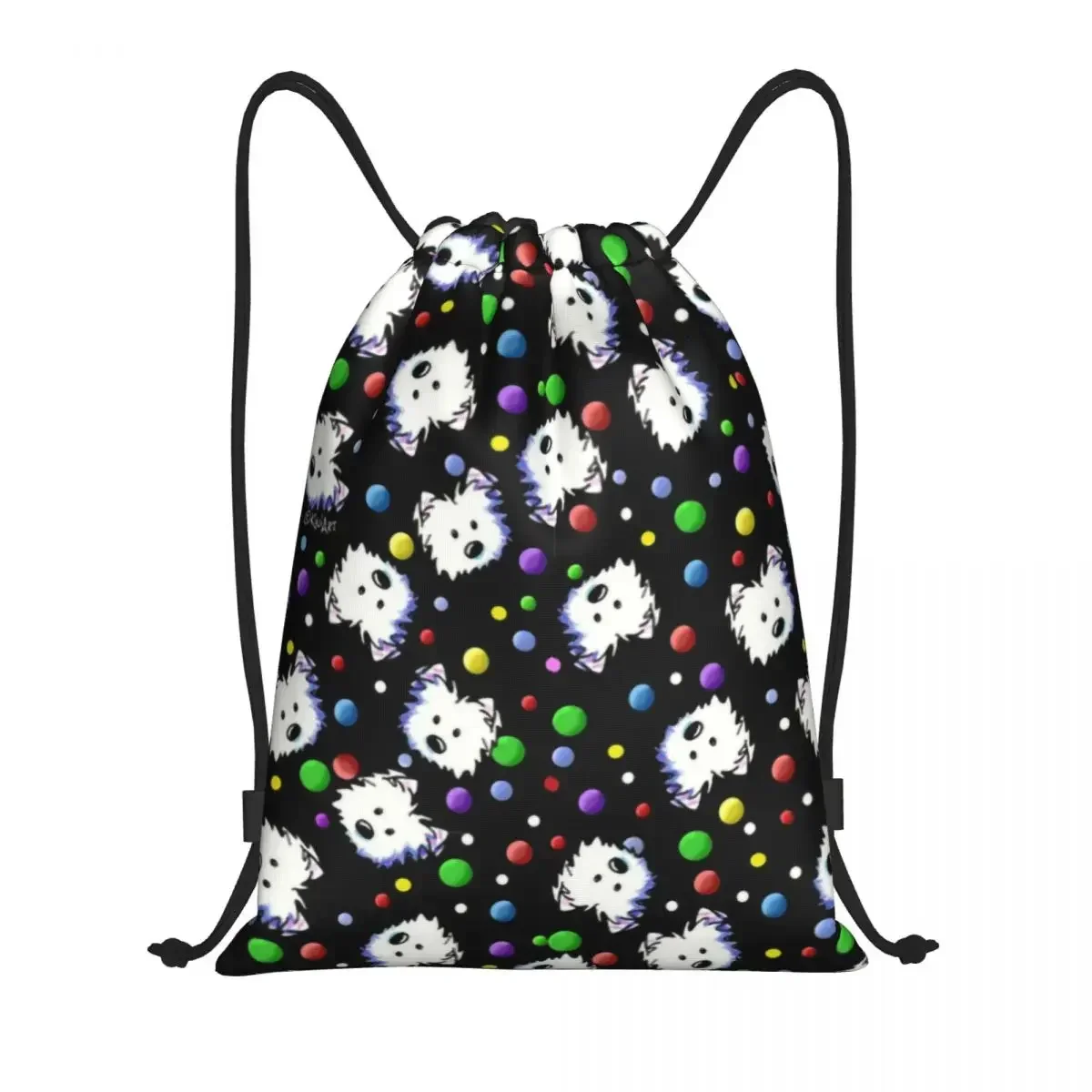 Рюкзак Westie на шнурке для мужчин и женщин спортивный складной ранец спортзала