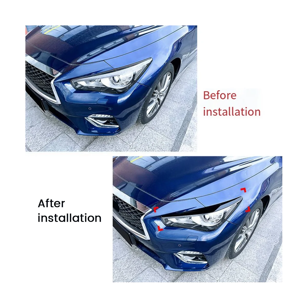 Накладка на переднюю фару автомобиля из углеродного волокна Декоративная полоса