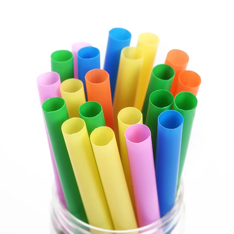 100 Pieces Color Large Disposable Straws Extra Long Bold Plastic Drink Juice Straws Children's DIY Handmade bubble tea Straws