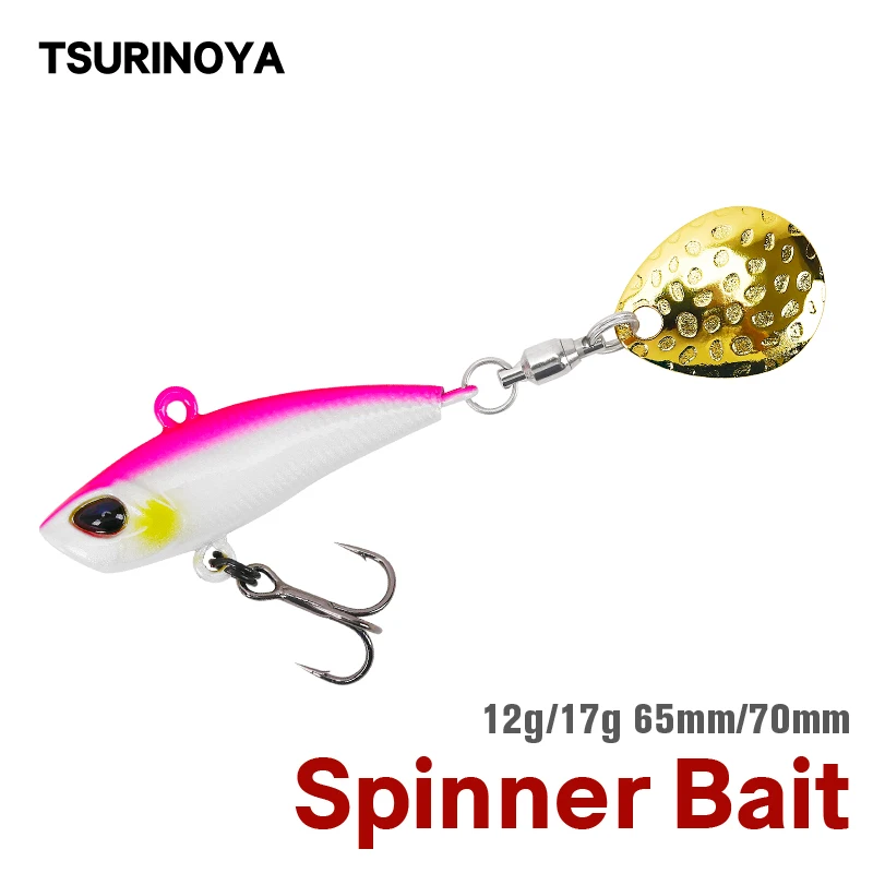 

TSURINOYA Sinking VIB Pencil with Spinner 12g 17g Fishing Lure High Speed Rotation Flash Sequin Baits Sharp Hook Artificial Bait