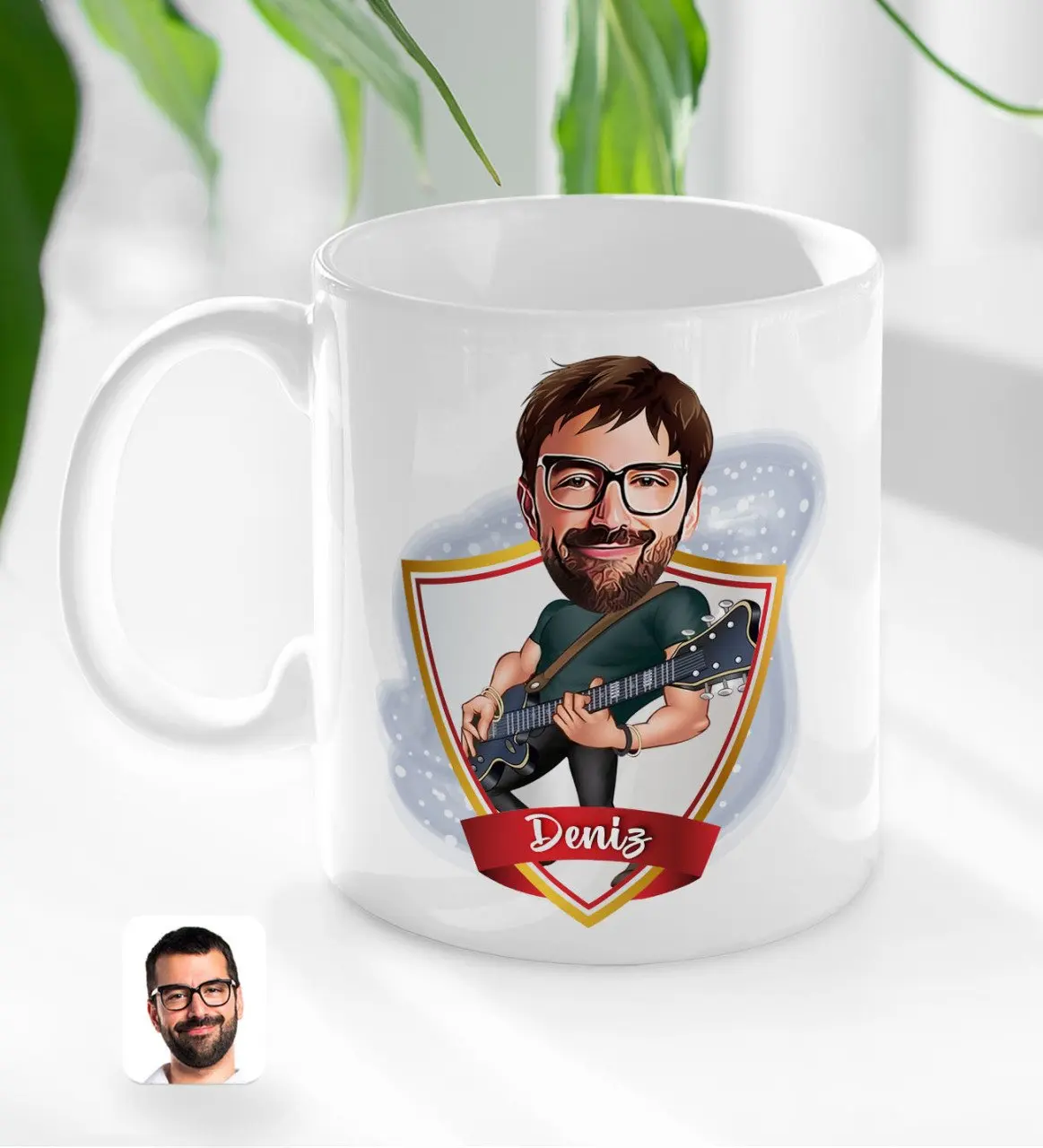 

Персонализированная Мужская музыкальная карикатура, белая кружка