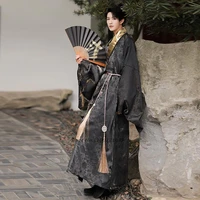 2022 chinese ming dynasty robe national hanfu black gold ancient chinese men hanfu traditional robe japanese samurai cosplay