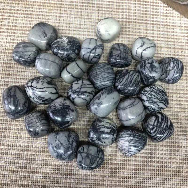 

Spider Web Jasper Tumbled Stones Natural Quartz Crystal Gemstones Healing Reiki Gems Decoration