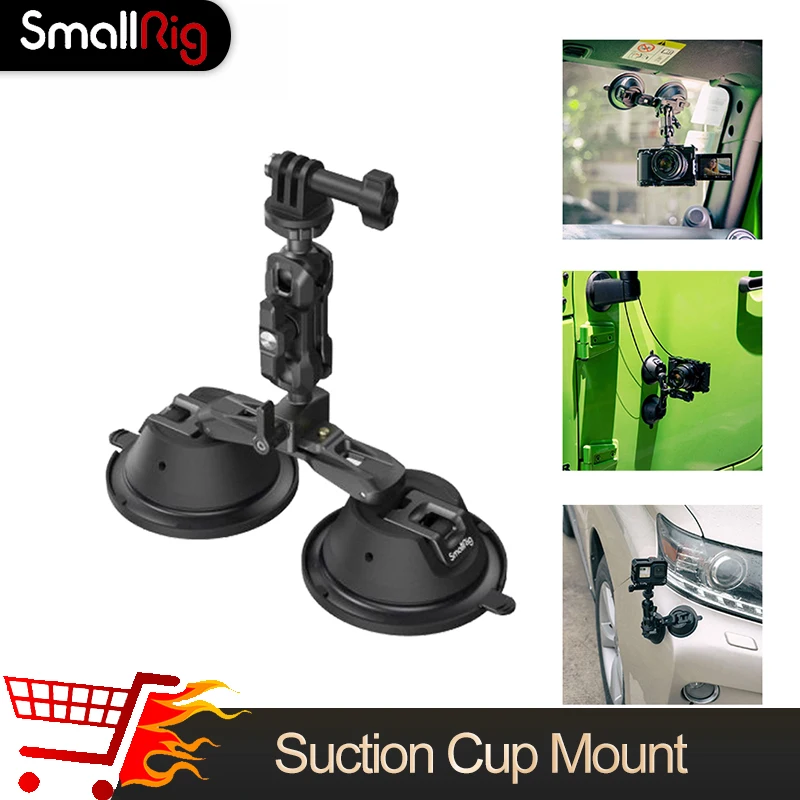 SmallRig Suction Cup Mount adjustable Camera Holder for GoPro Action Camera Sony DLSR Vehicle Shooting Vlogging Stand Bracket