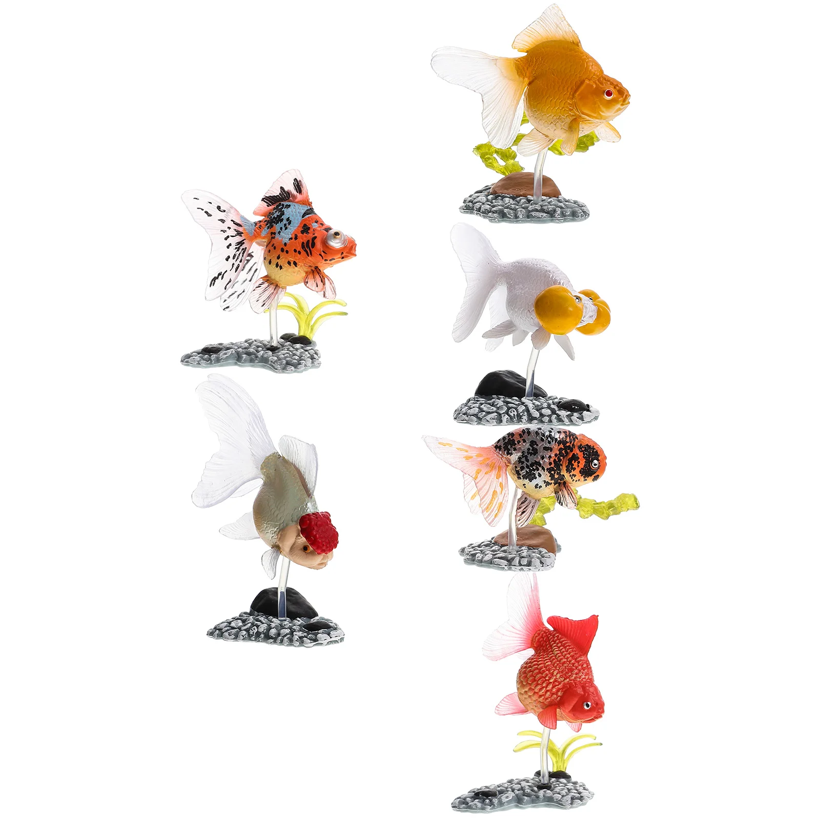 

6 Pcs Ornamental Fish Model Decor Kids Accessory Children Goldfish Decors Stuffed Dogs Tank Pvc Desktop Mini Plushies