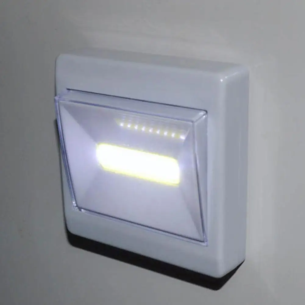 

Square Cob Switch Light Night Light Bright Led Push Night Stick Powered Light Night On Light Kitchen Battery Light Cupboard L2s8