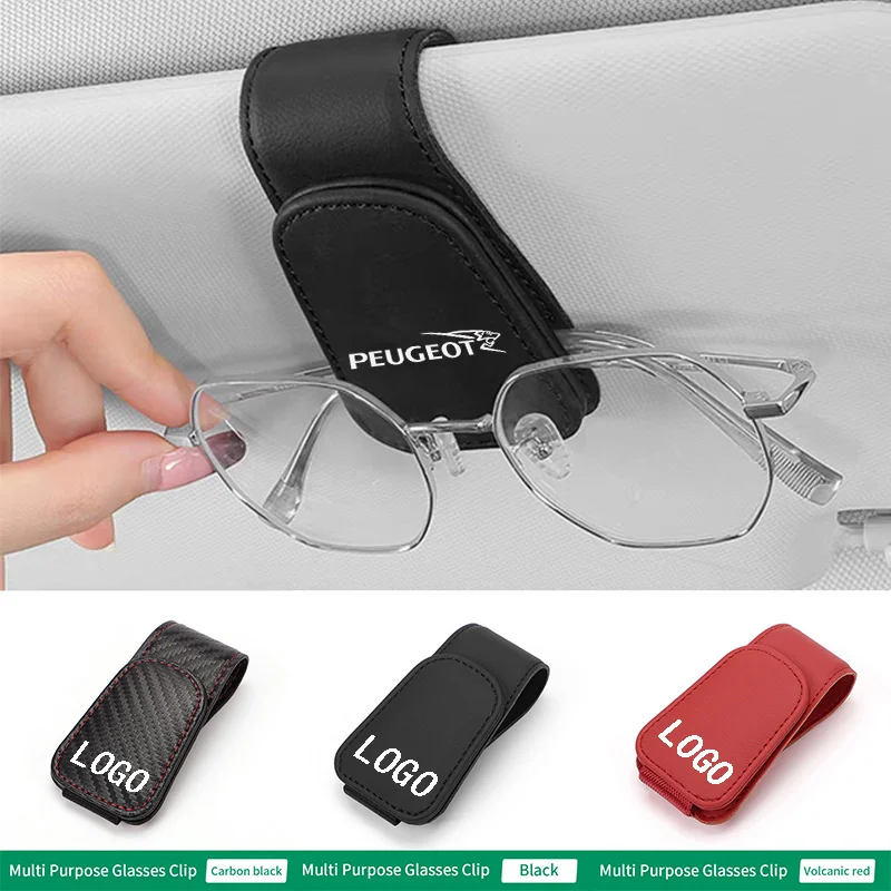 Car Auto Sun Visor Sunglasses case Clip organizer Card Ticket Holder For Peugeot 206 307 308 3008 207 208 407 508 2008 5008 107