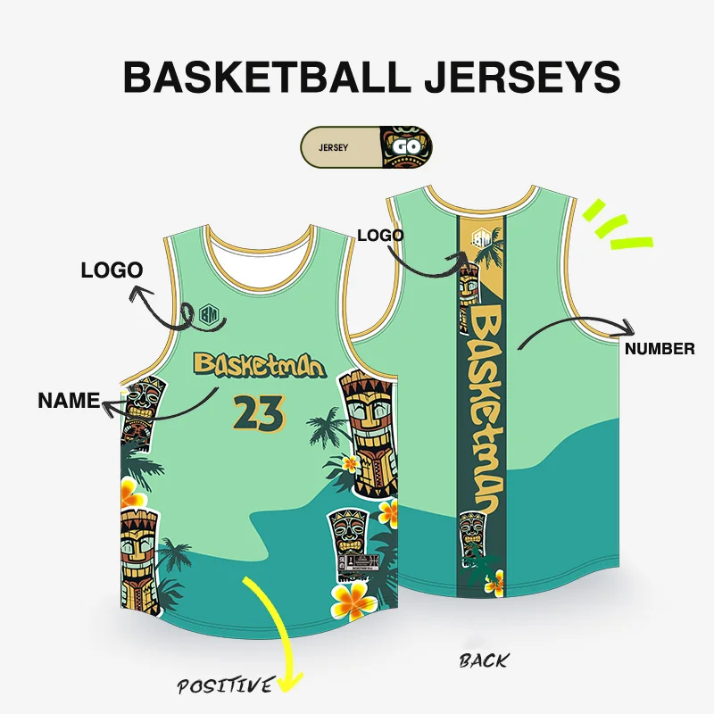 

Basketball Jerseys For Men Full Sublimation Summer Hawaii Bohemia Style Printed Vest Quick Dry Tank Top Training Tracksuits Male