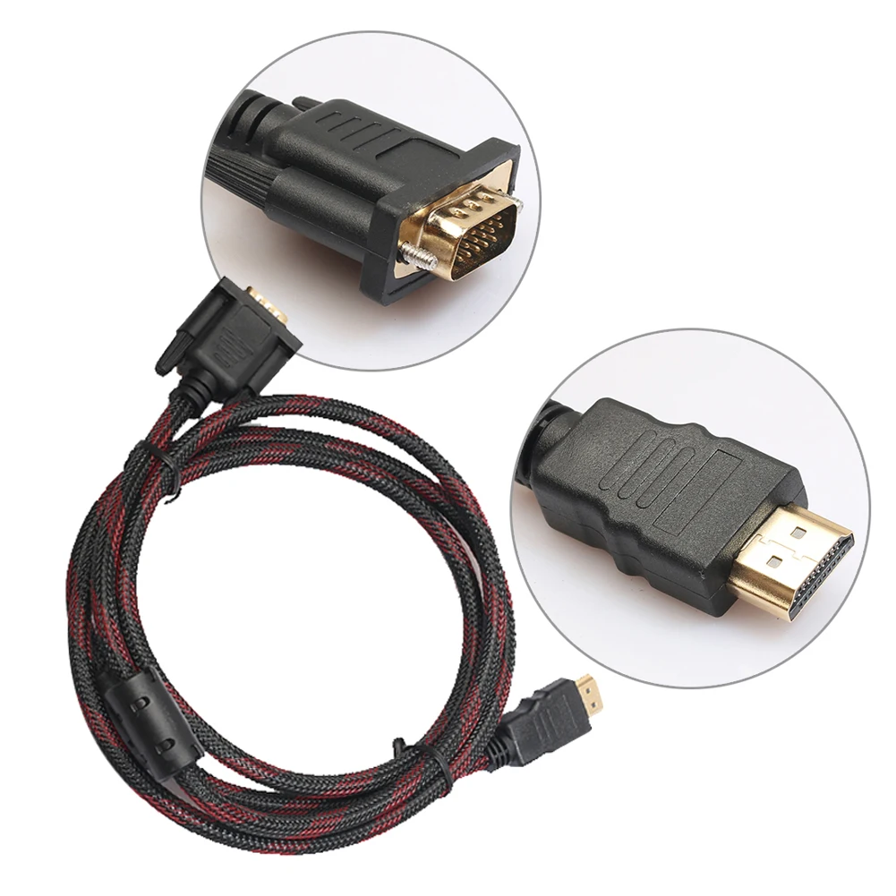 

1.5M VGA A HDMI VGA Cable HDMI Male to VGA HD-15 Male Adapter For Lenovo HP LCDDesktop PC Connecting Line Vip Dropshipp New