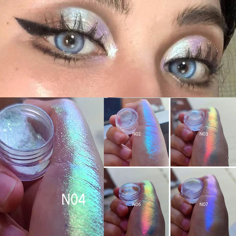 

Ultra-Thin Iridescent Color Shift Holographic Eyeshadow Highlighter MultiChrome Shifting Pigments Duochrome Chameleon Eyeshadow