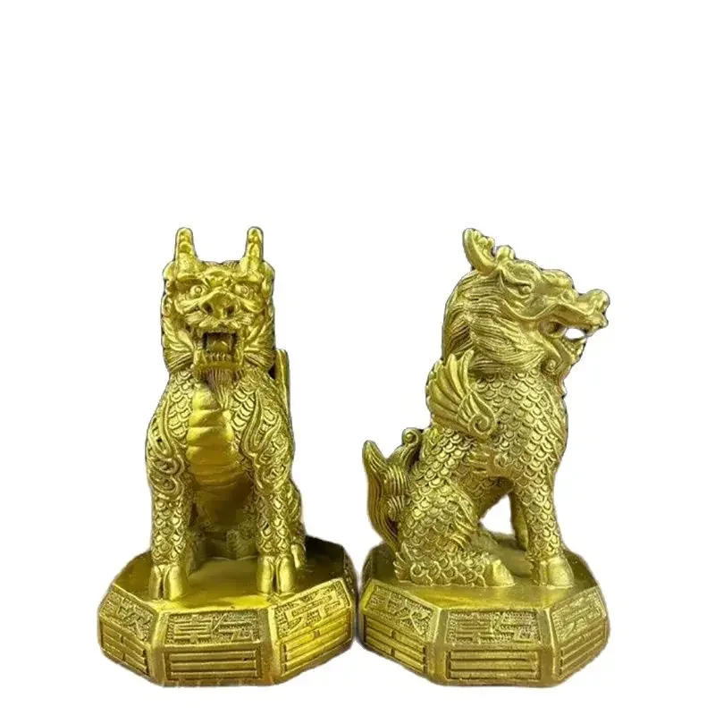 Jinggong латунь Bagua Qiankun Qilin украшение для гостиной дома ремесла