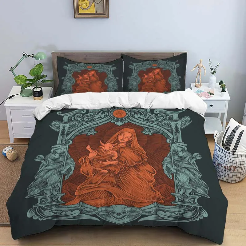 

Medieval Dark Retro Digital Print Polyester Bedding Sets Child Kids Covers Boys Bed Linen Set for Teens, bedding set luxury