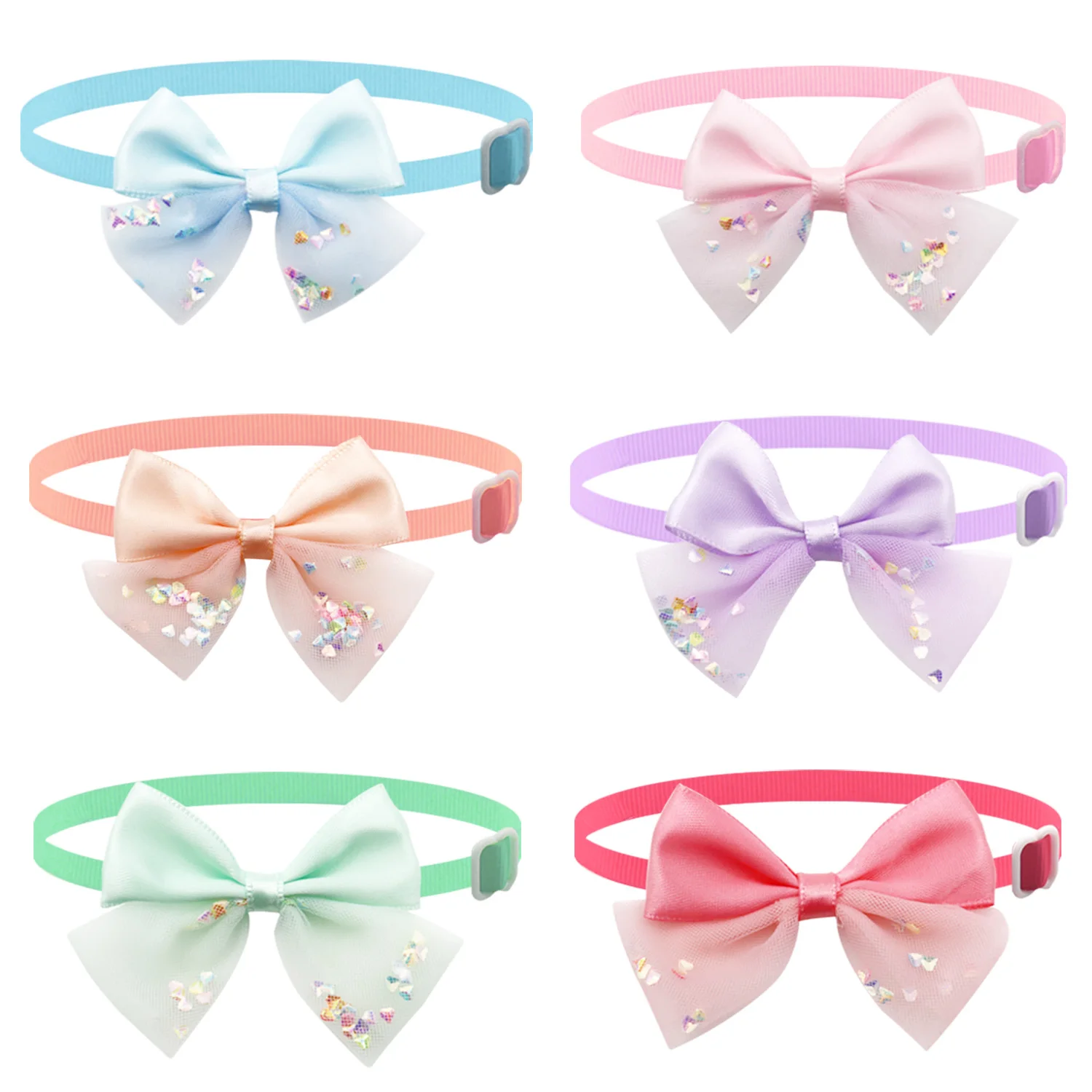 

Cat For Accessories Pet Bling Collar Adjustable Dog Ties Product 50/100pcs Bows Puppies Bowtie Bows Grooming Girls Soft Yarn Dog