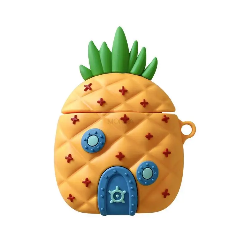 

Case For Airpods 2 Cover Cute Cartoon Pineapple Octopus House Soft Silicone Funda For Airpods 1 2 3 Pro Case Keychain