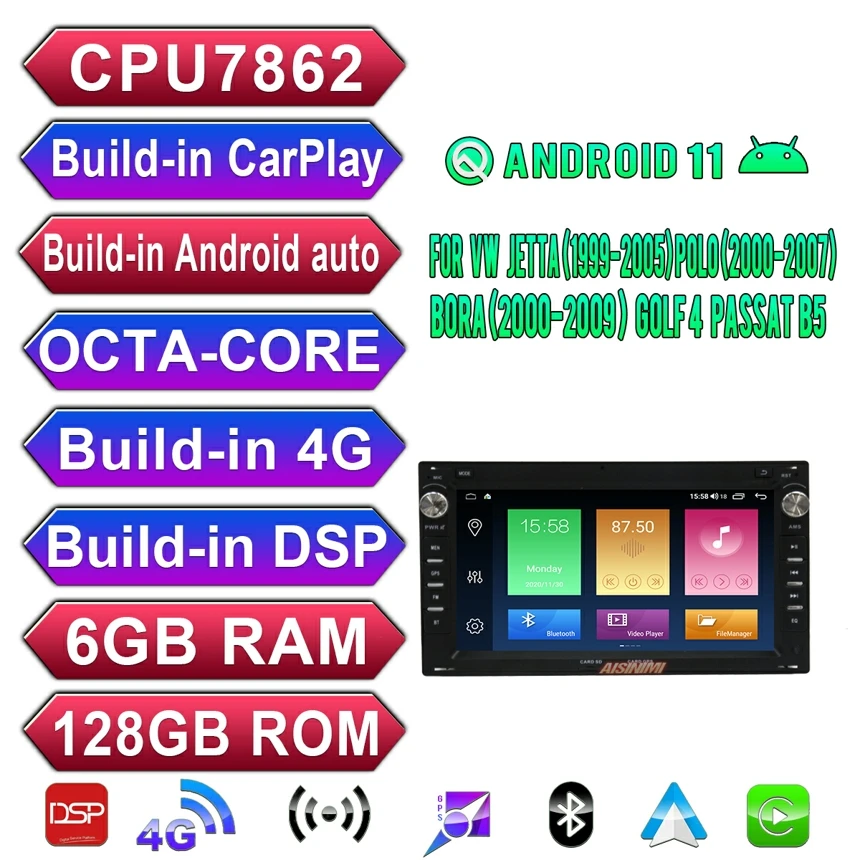 AISINIMI Android автомобильный плеер для VW Jetta Bora Polo Golf 4 Passat B5 радио автомобильное аудио