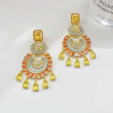 Bilincolor зелёные серьги-капельки из меди