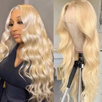 wavy synthetic blonde lace wigs long13x4x1 t part lace wig fiber hair body wave lace wigs for black women heat resistant