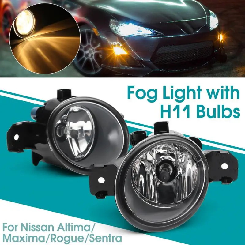 

Автомобисветильник фара в сборе подходит для Nissan Altima2010-2013 4-дверный Прозрачный Бампер противотуманная фара с H11 лампочками пара светильник ...