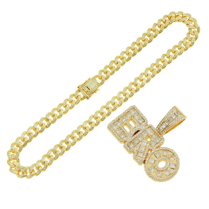 

Цепочка мужская в стиле хип-хоп, кубинская цепь с надписью «Bro», украшение в стиле панк, украшение в подарок