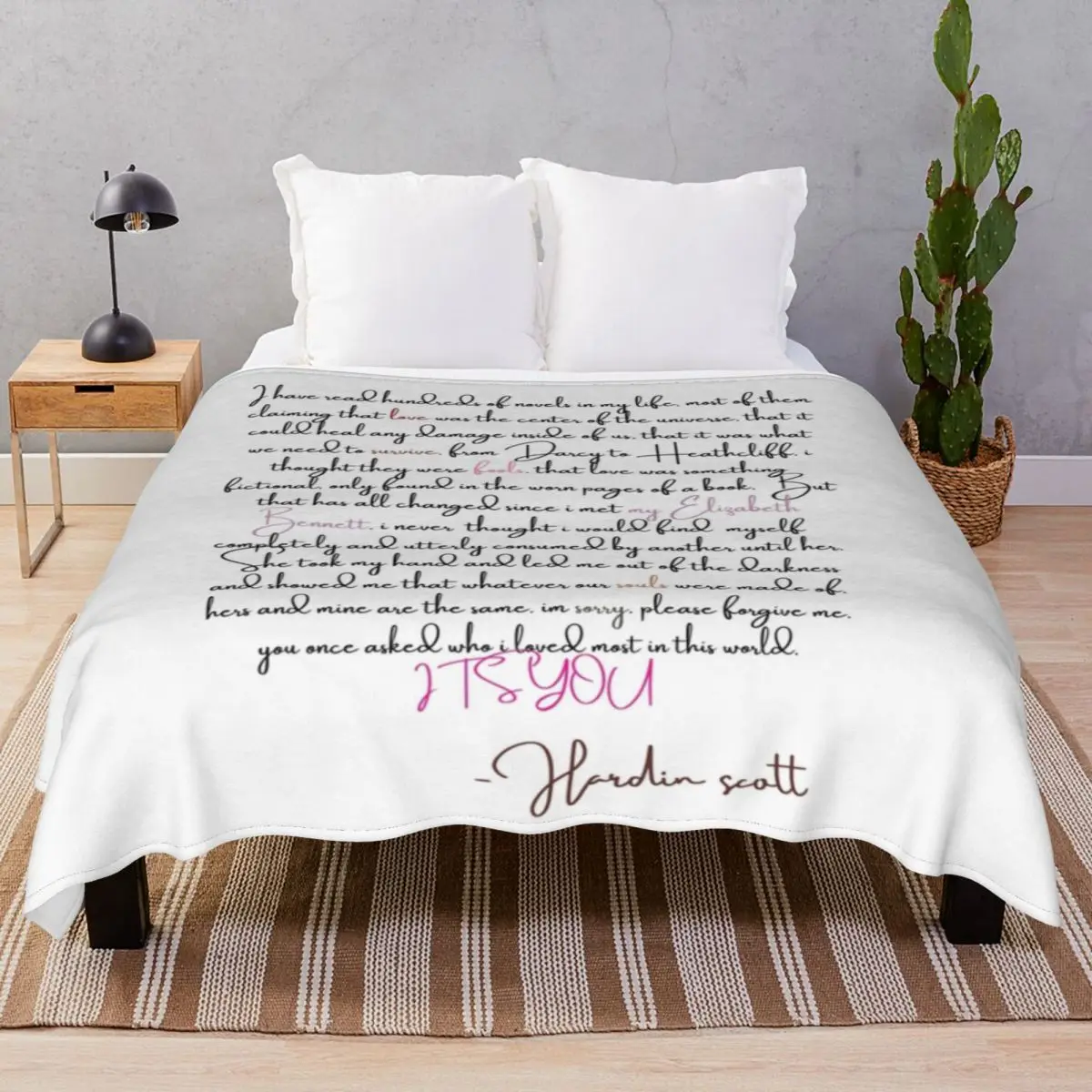 

Летнее пушистое одеяло с надписью «Hardin» Скотта Tessa