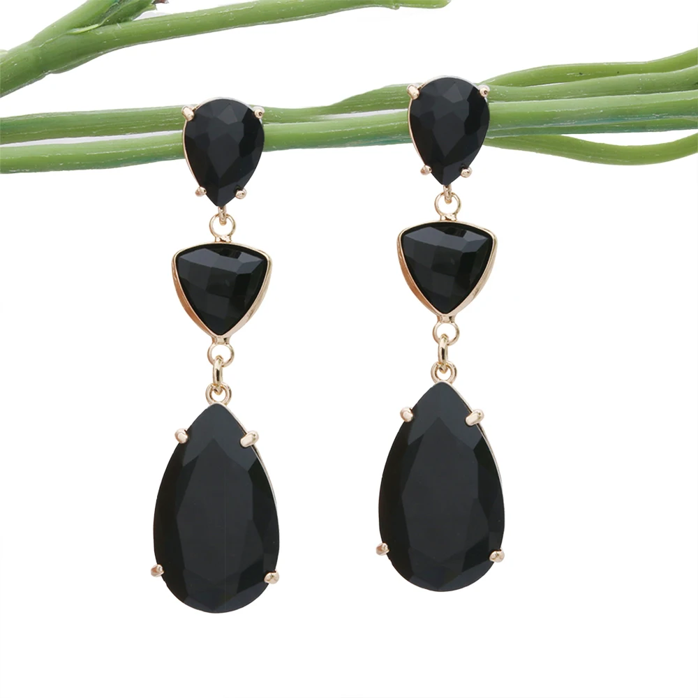 

Trendy Crystal Freshwater Pearl Earrings For Woman Green Summer Dangle Earring Natural Stone Ear Charm Brinco Oorbellen Gift