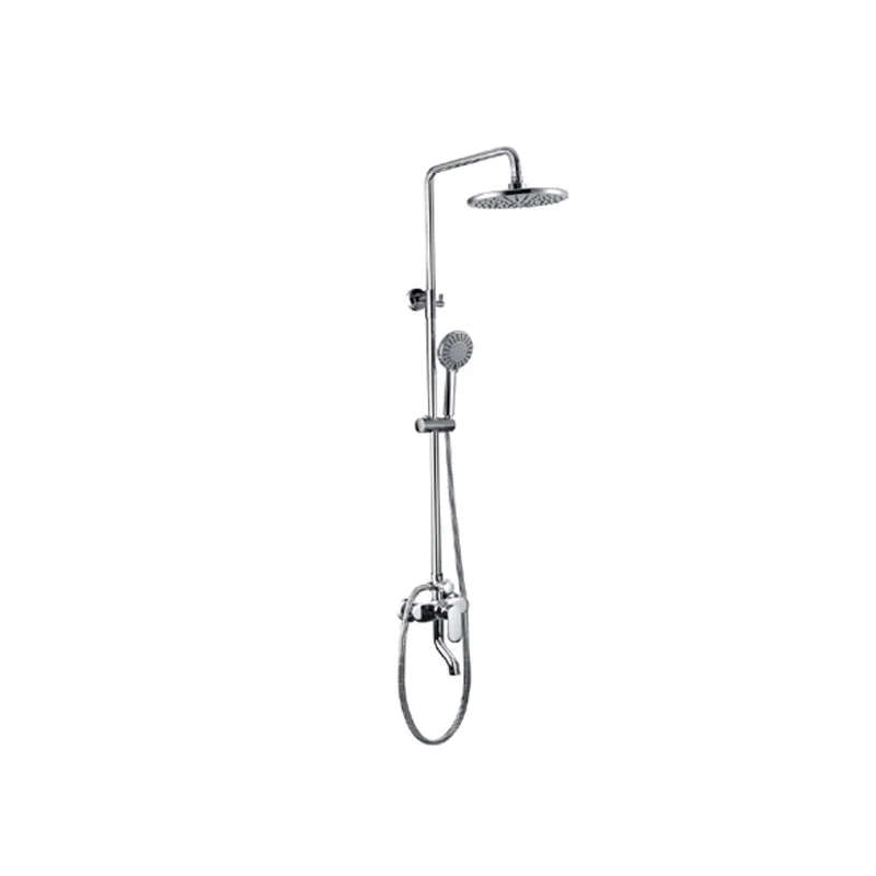 

Exposed Pipe Shower System Chrome Polish Single handle copper triple Functions Shower Faucet