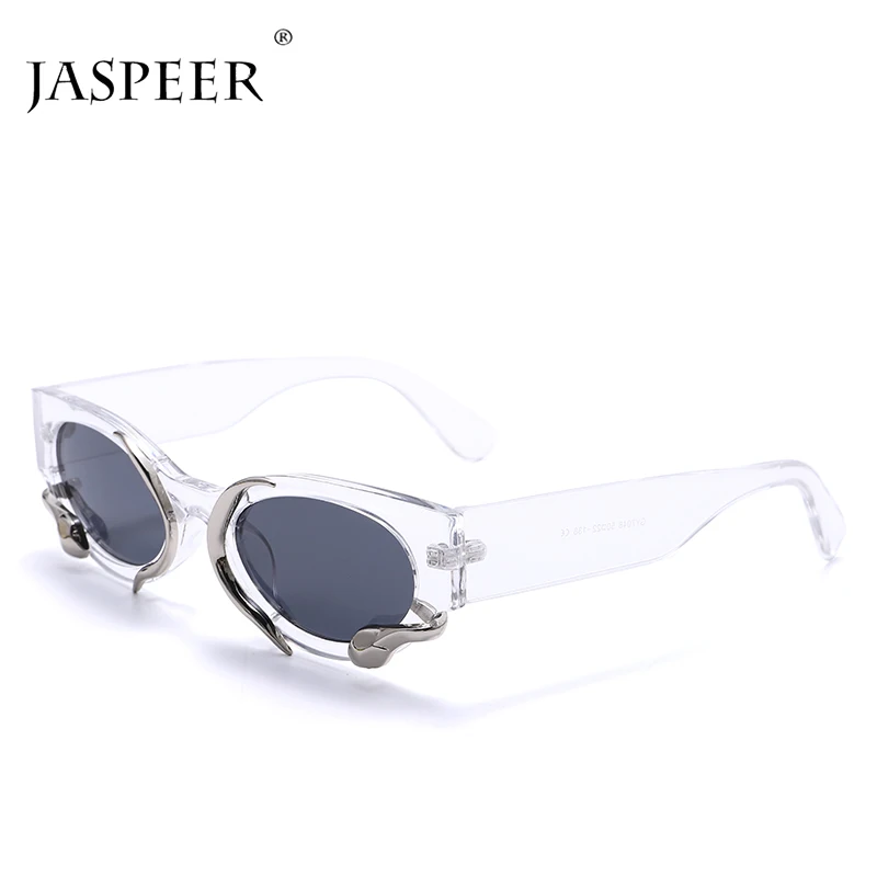 

JASPEER Steampunk Rectangle Sunglasses for Women New Small Frames Punk Animal Snake Sun Glasses Luxury Brand Men Eyewear Shades