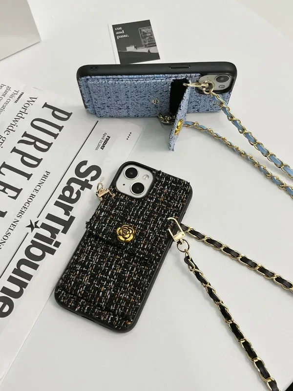 Новый осенне-зимний чехол для телефона с подставкой карт Iphone 15 14 pro max ремешок