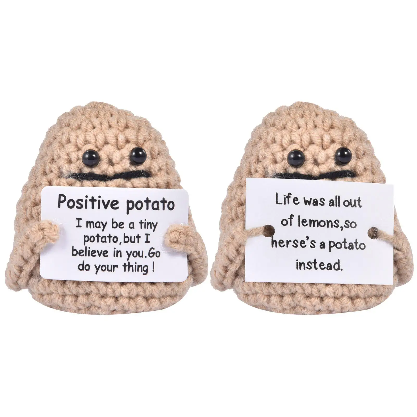 

Positive Energy Potato Hug Pocket Hug Mini Handmade Plush Knitting Wool Potato Doll Cute Birthday Gifts Room Decorations Pocket