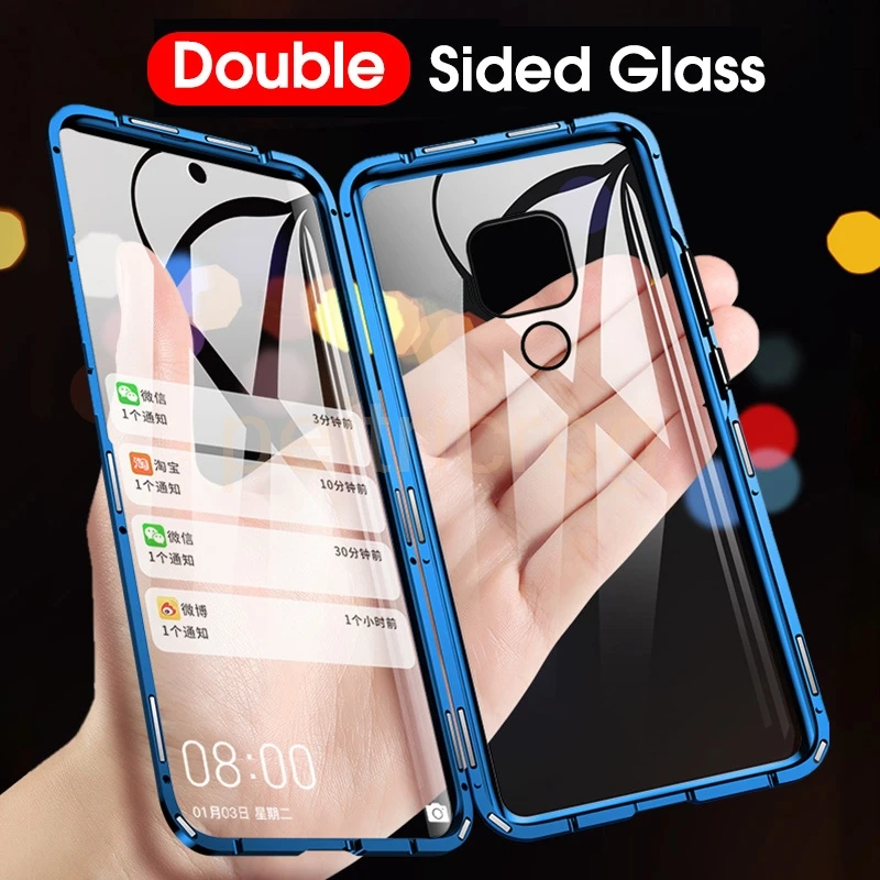 

Double Sided Magnetic Metal Case For Xiaomi Redmi Note 9 9S 8 8T 7 8A K20 10 9T CC9 CC9E Pro Lite POCO F1 A3lite 10X Glass Cover