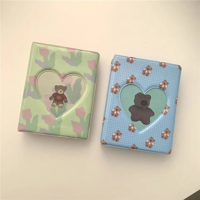 

INS New 3inch Photocard Holder Hollow Love Heart Love Kpop Album 80 Photos Collect Book Idol Cards Sleeves Cute Stationary