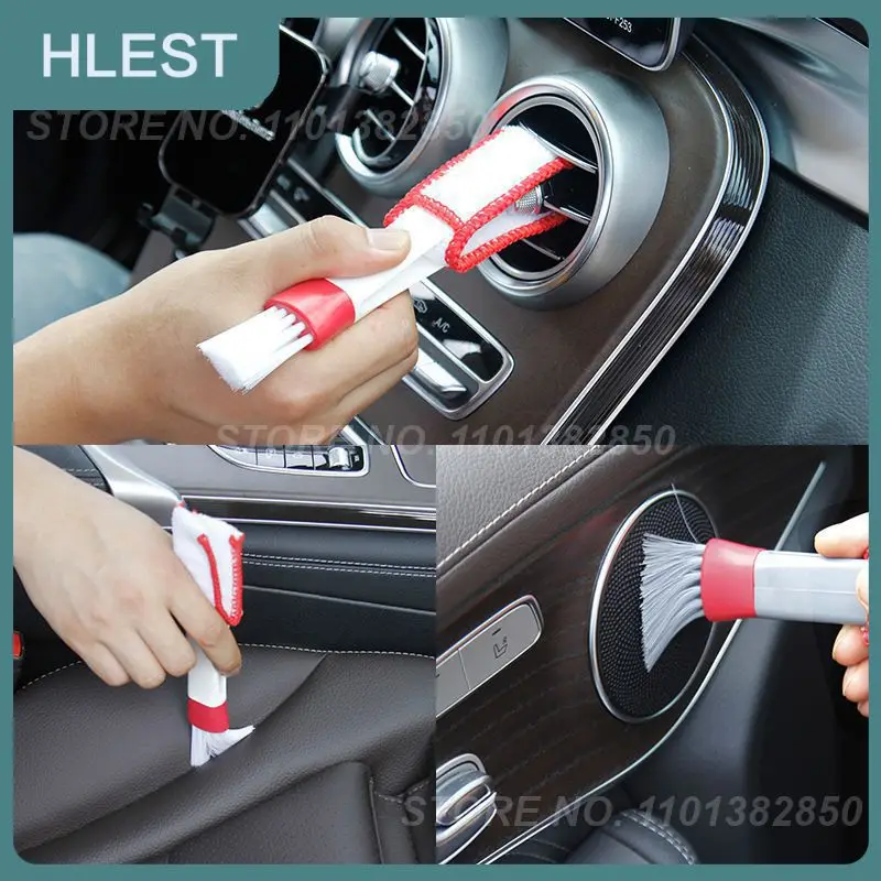 

1pc Long Durable 2 In 1 Double Slider Car Air-conditioner Outlet Cleaning Tool Outlet Window Cleaning Multi-purpose Brush