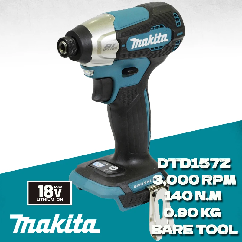 Шуруповерт MAKITA DTD157 ударный Аккумуляторный с бесщеточным Мотором, 18 в