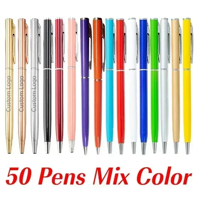 

50 шт. шариковые ручки HKY HKOYI металлические розового золота с гравировкой