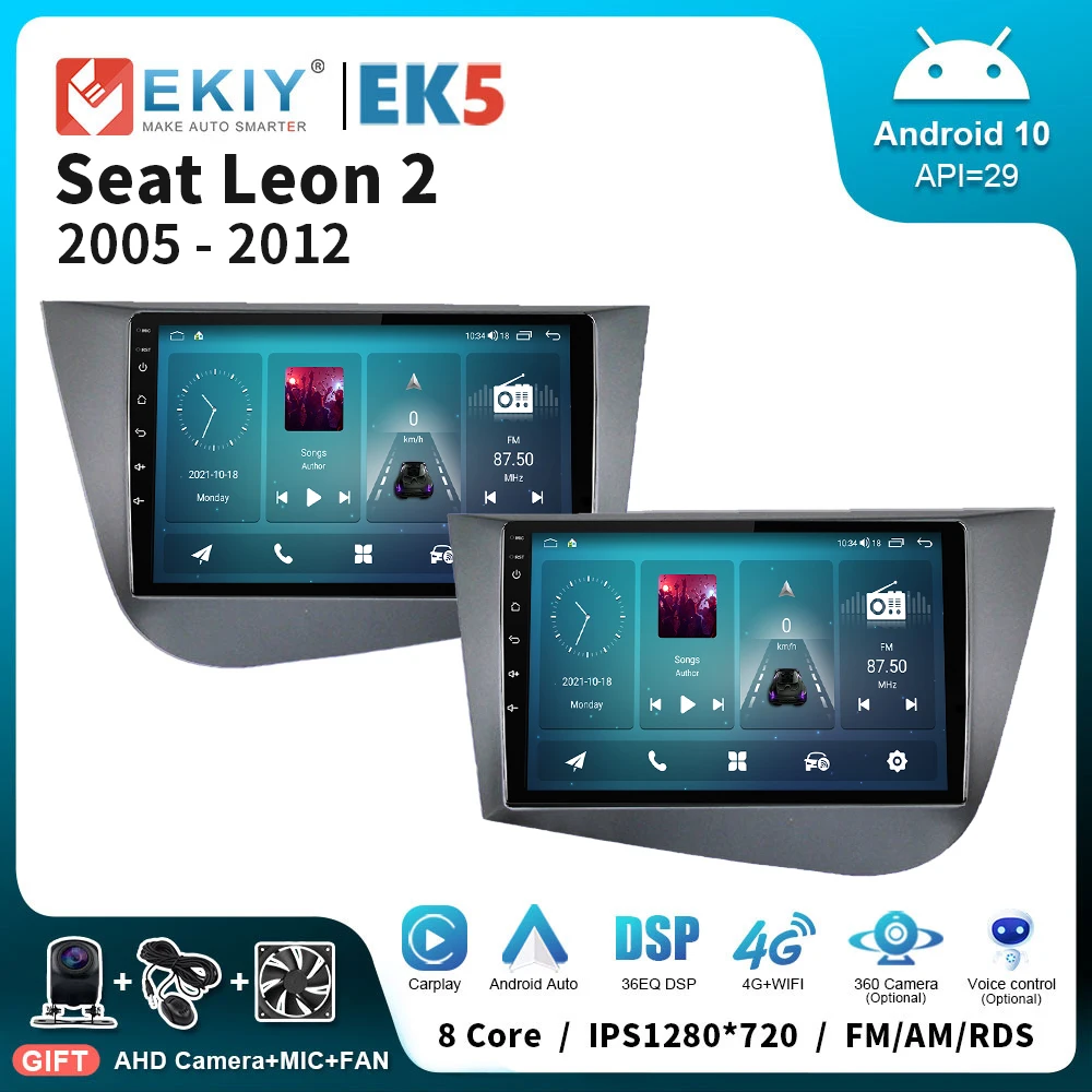 

EKIY EK5 Android Car Radio For Seat Leon 2 MK2 2005-2012 Stereo Multimedia Video Player GPS Navi Carplay Auto 2Din DVD Head Unit