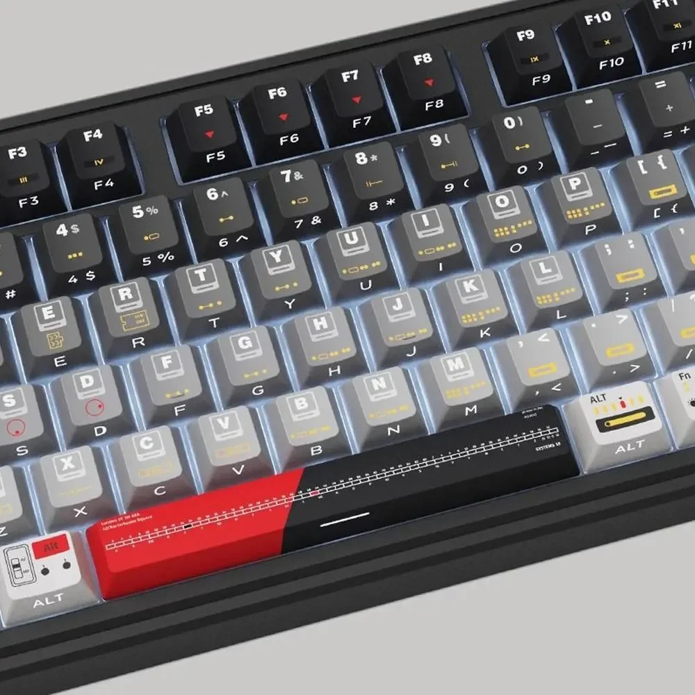 Механическая клавиатура с 132 клавишами боковыми буквами высотой вишни PBT