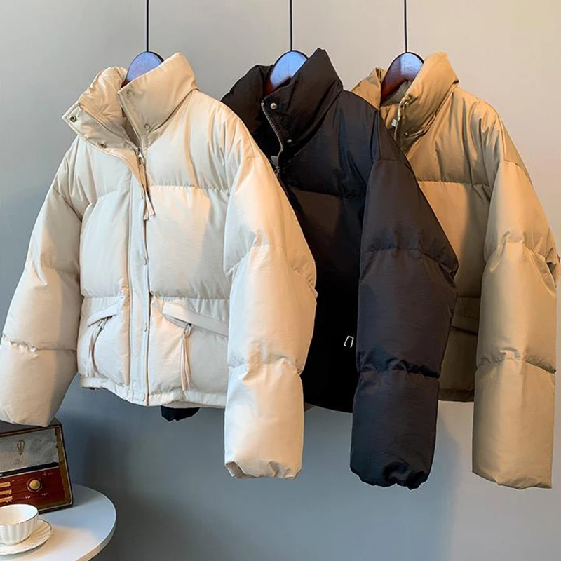 

2022 New Autumn Fashion Women Parkas Jacket y2k Vintage Loose Short Down Coat Femme Casual Bread Coat Cotton Jaqueta Feminina