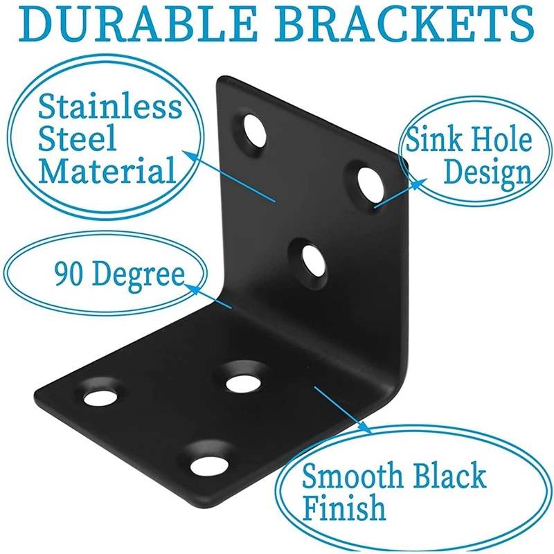 20 шт. угловые кронштейны из нержавеющей стали сверхпрочные широкие 40 мм 90