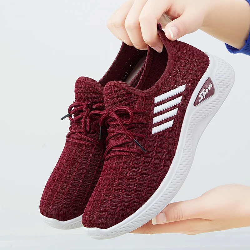 Breathable Mesh Platform Sneakers Women Slip on Soft Ladies Casual Running Shoes Woman Knit Sock Shoes Flats tenis feminino