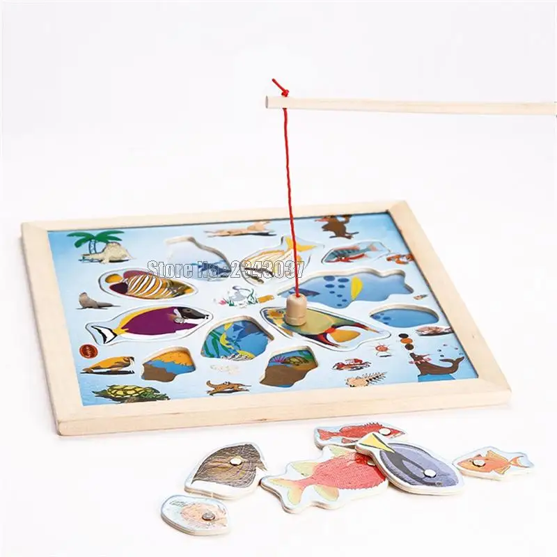 Пазл Рыбалка 3d деревянные для малышей Детские развивающие игрушки Магнитные