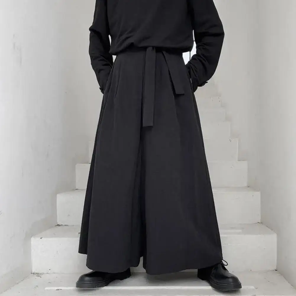 

Chinese 2022 Pants Tang Pants Male Kendo Style Hakama Men Samurai Hanfu Casual Trousers Uniforms Men Kimono Wide Men Harajuku
