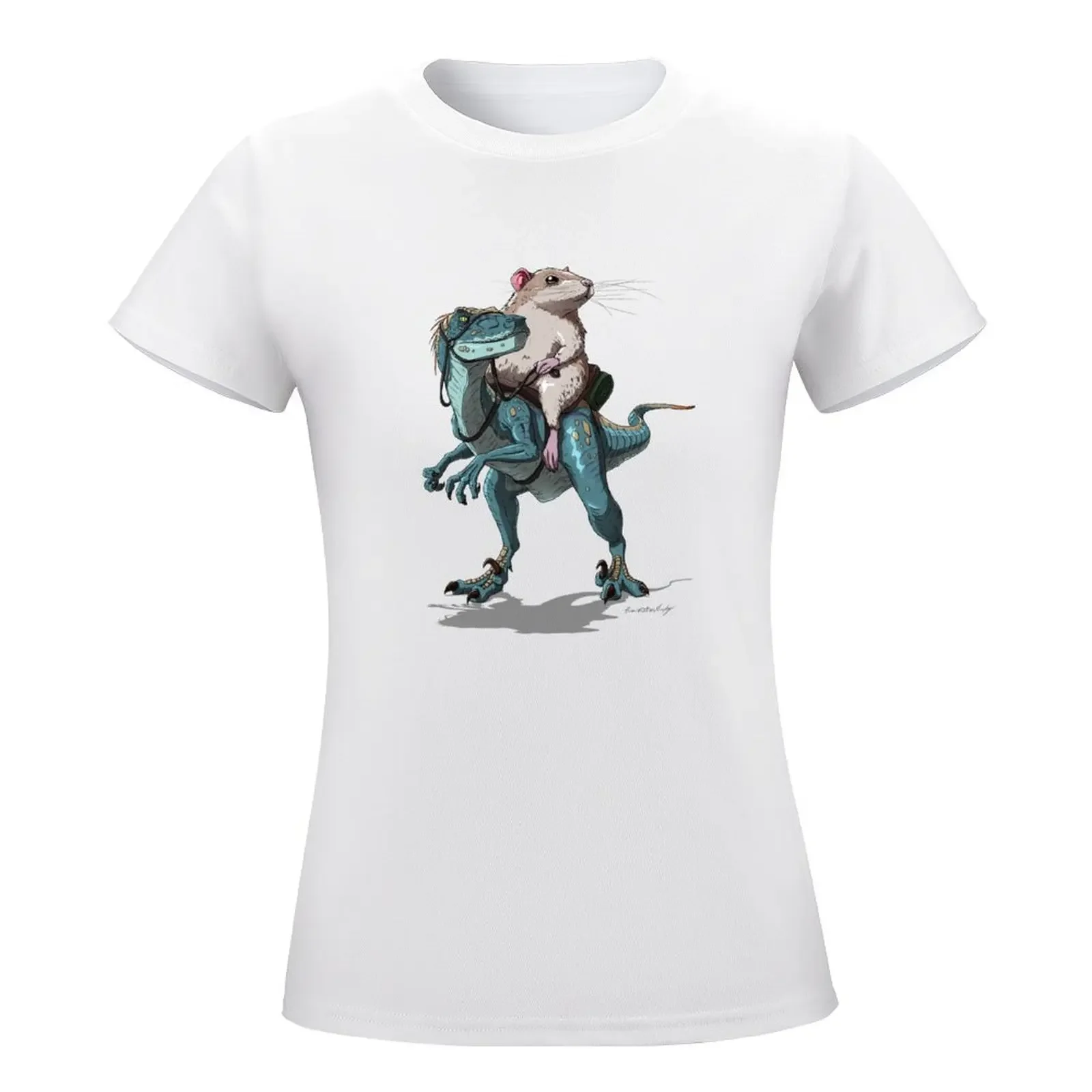 Футболка быстросохнущая Летняя женская Топ оверсайз с изображением крысы